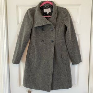 Old Navy Gray Past-the-Knee Wool Pea Coat